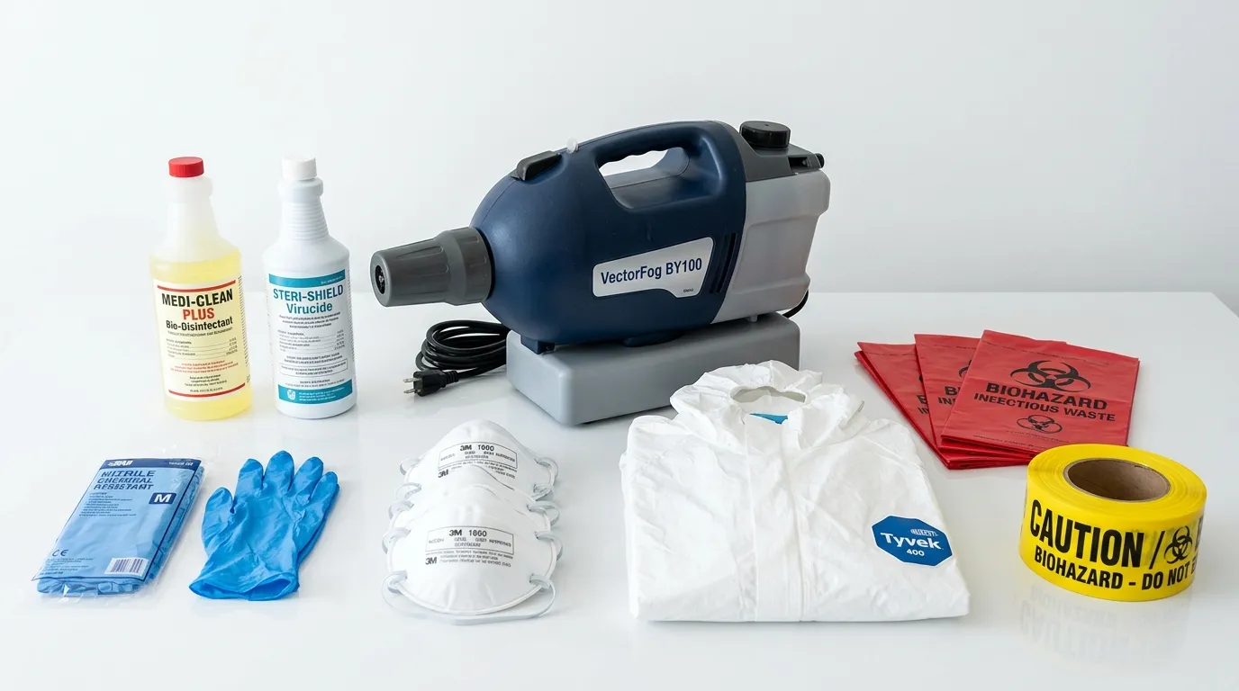 Professional biohazard remediation crew working in Hilliard